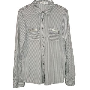 Eden & Olivia Anthropologie Women's Shirt Long-sleeved Roll Tab Size Large Top